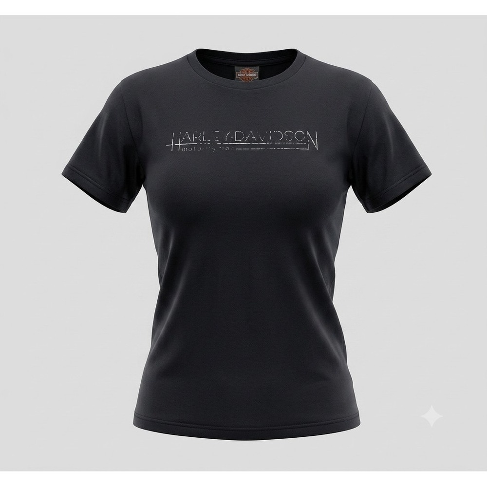 Harley-Davidson Canada Women's Black Short Sleeve Faded Logo T-Shirt. Size M